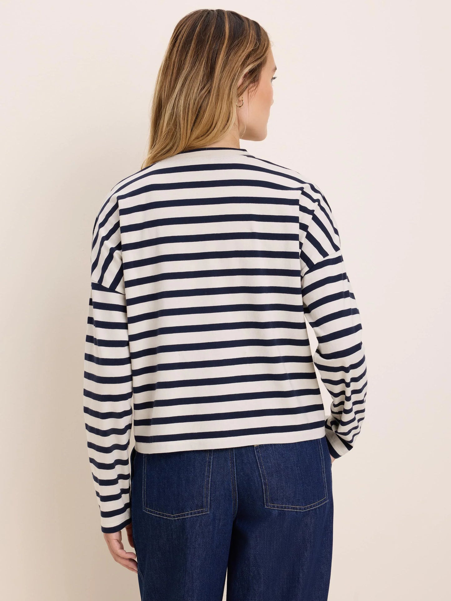 Soft Stripe Tee - Navy and Cream