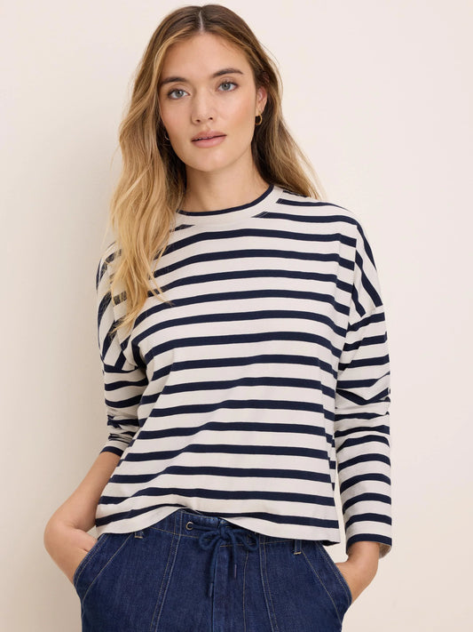 Soft Stripe Tee - Navy and Cream