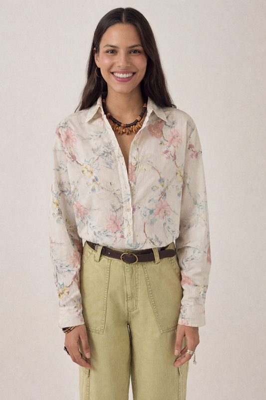 Blush Garden Silk Blouse