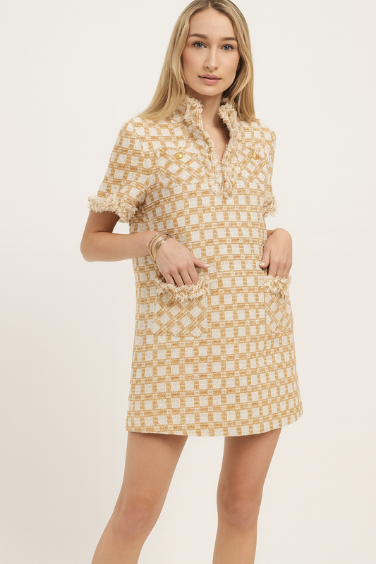 The Textured Tweed Shift Dress