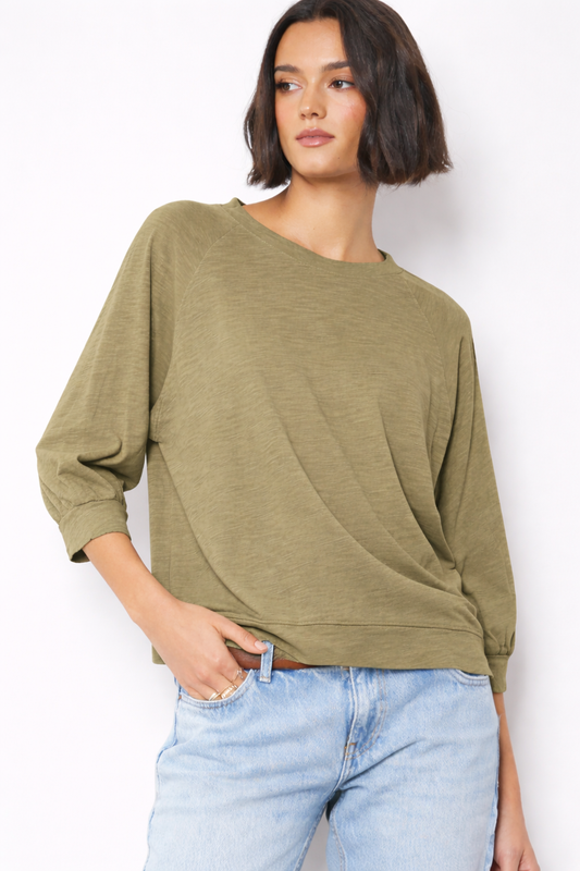 3/4 Sleeve Ragan in Dark Olive