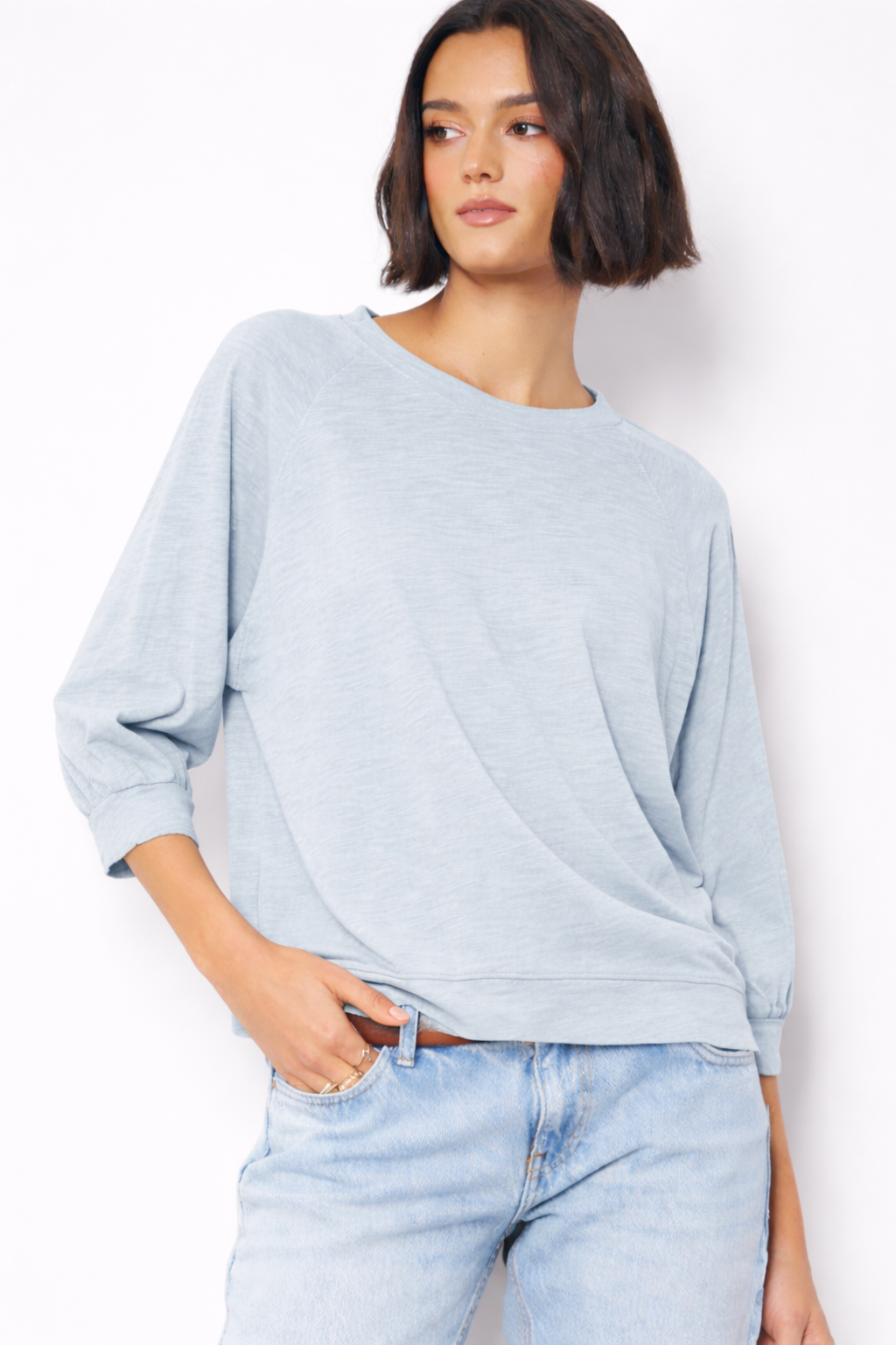 3/4 Sleeve Ragan in Cloud Blue