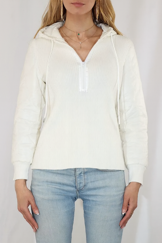 The Aspen Quilted-Sleeve Hoodie