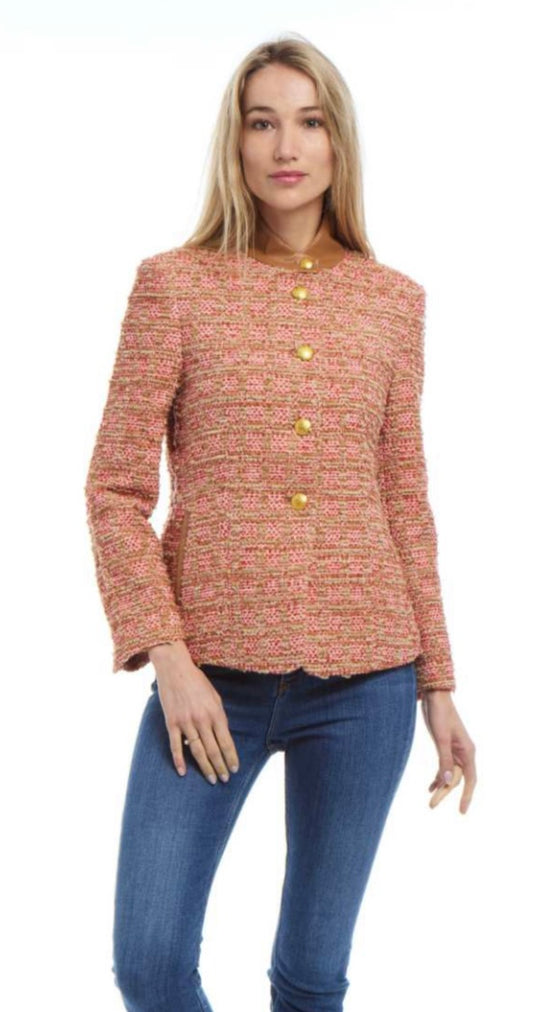 The Rose Tweed Gold-Button Jacket