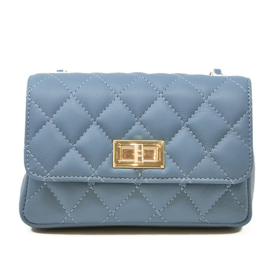 Denim Blue Quilted Handbag