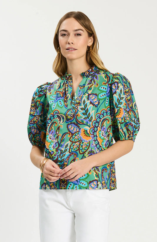 Jenna Cotton Paisley Top