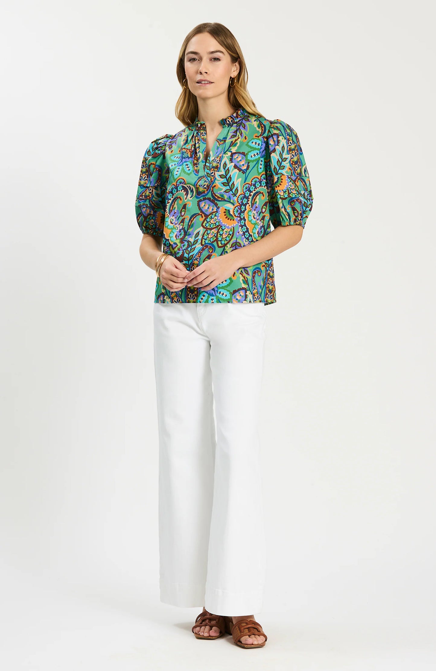 Jenna Cotton Paisley Top