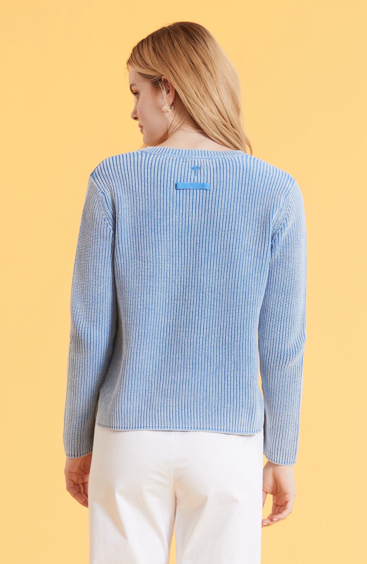 Mineral Wash Shaker Sweater James Blue