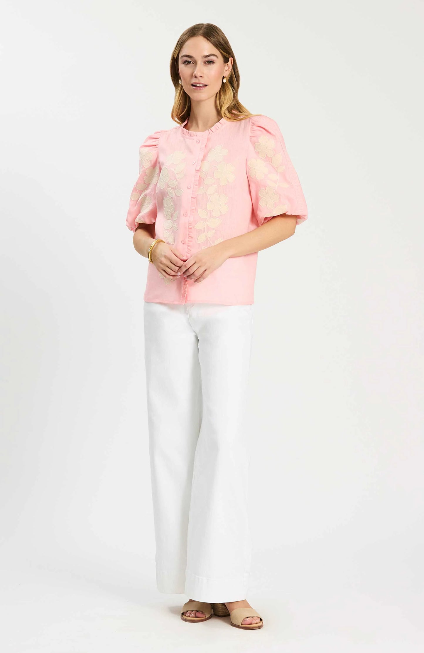 Applique Pink Blouse