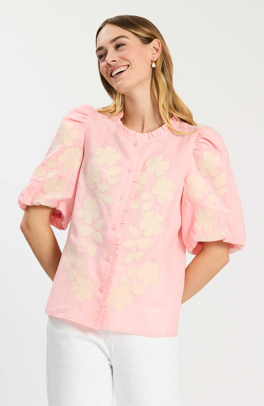 Applique Pink Blouse