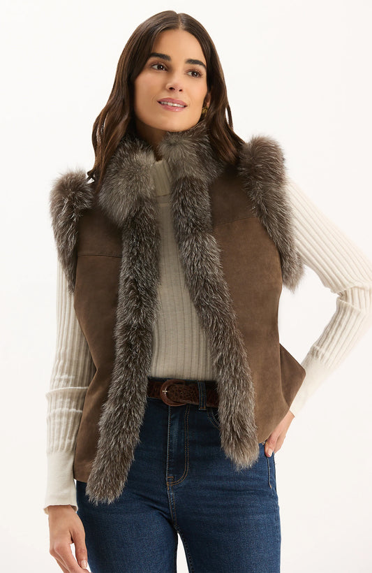 Fox Fur Vest Walnut