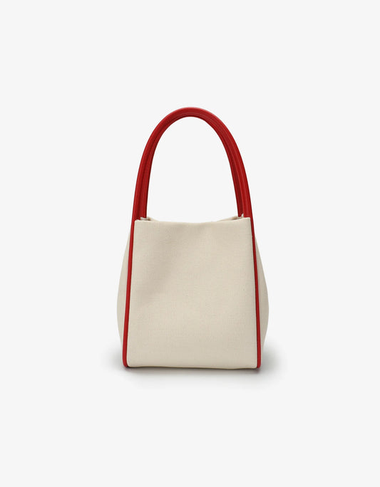 Canvas Tote with Red Contrast