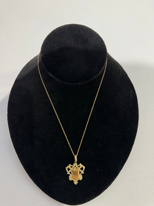 Gold Plated Diamond Pendant Gold Chain