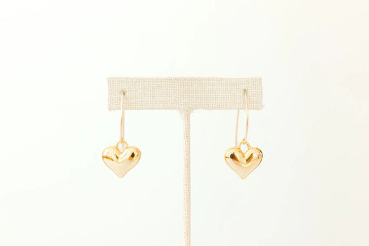 Puff Heart Drop Earrings