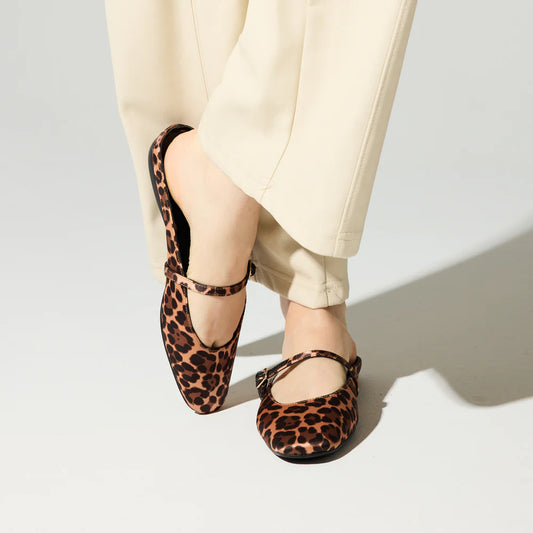 Leopard Print Satin Slip On