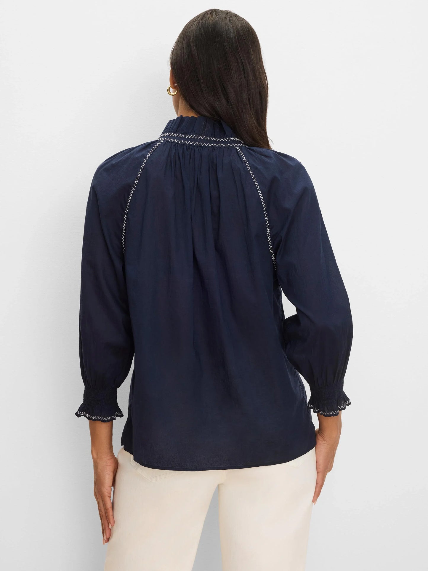 Zig Zag Cotton Crinkle Blouse