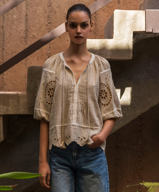 Natural Linen Blouse