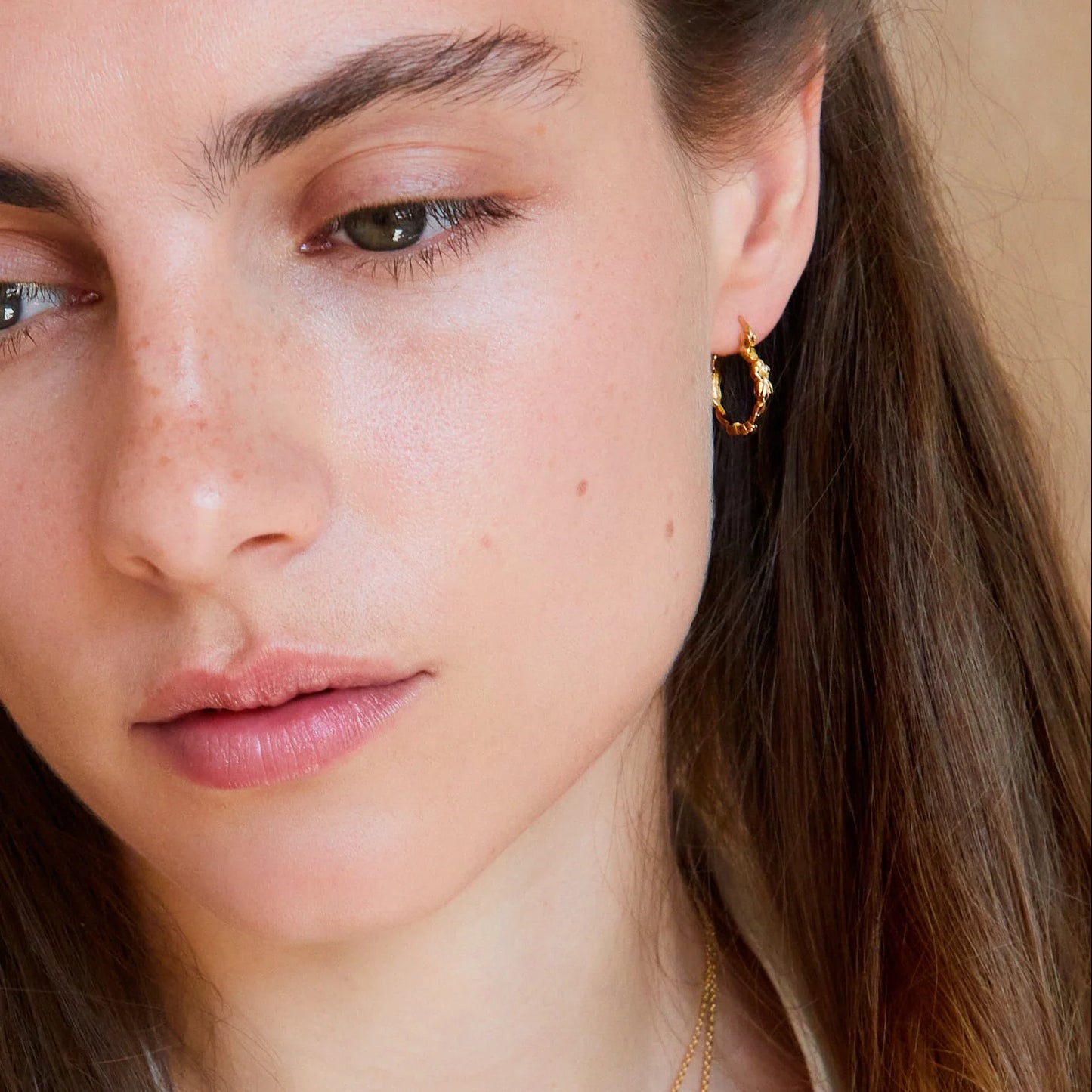 Rome Gold Vermeil Leaf Hoop Earrings