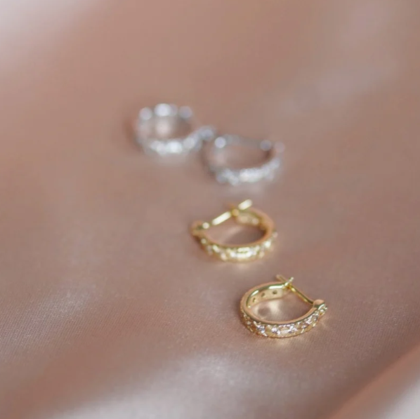 Champagne Crystal Hoop Earrings