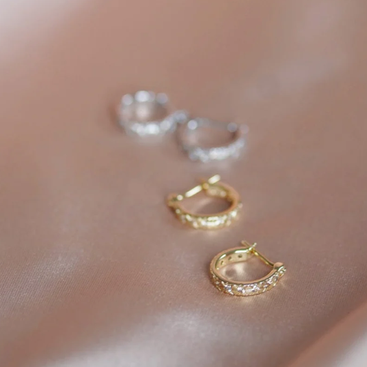 Champagne Crystal Hoop Earrings