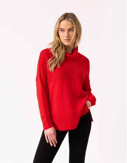 Scarlet Relaxed Funnel Neck Sweater