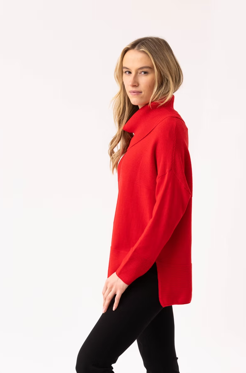 Scarlet Relaxed Funnel Neck Sweater