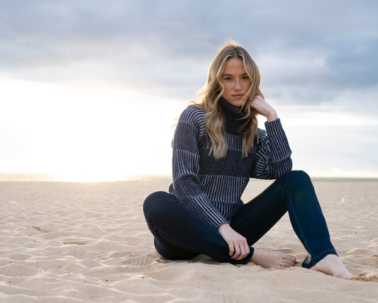 Convertible Ribbed Knit Sweater