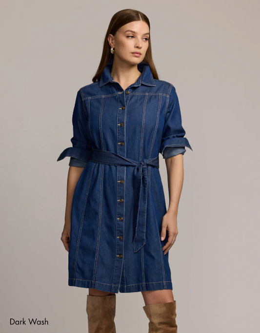 Sabrina Long Sleeve Denim Dress