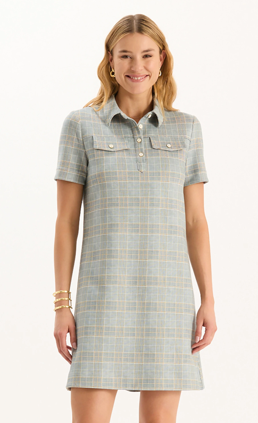 Knit plaid Dress