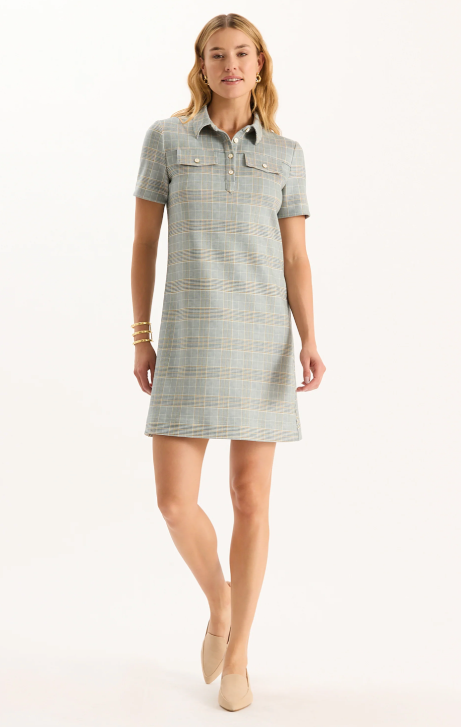 Knit plaid Dress