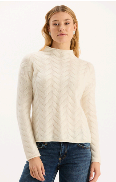 Cable Knit Mock Neck Sweater