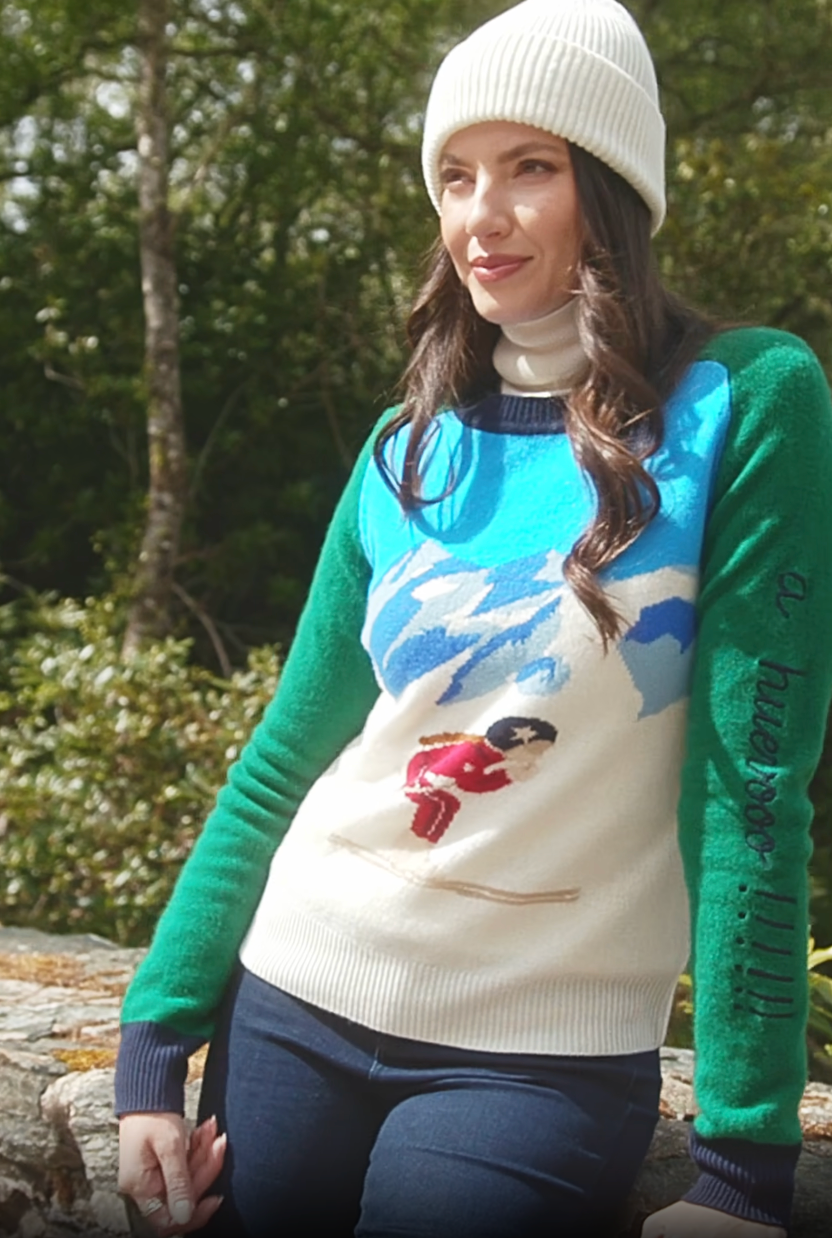 Lambswool Knit contrast Sweater