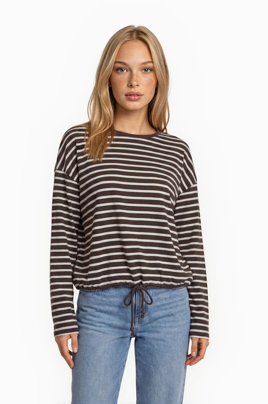 Drawstring Long Sleeve Tee