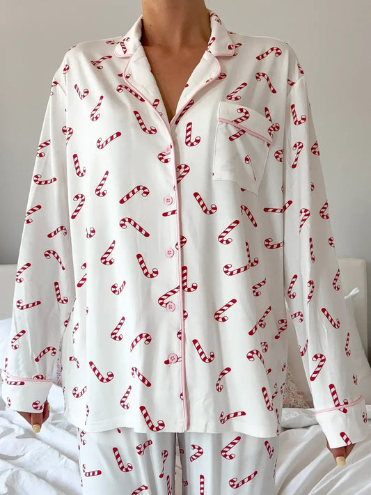 Candy Cane Pajamas Long Sleeve