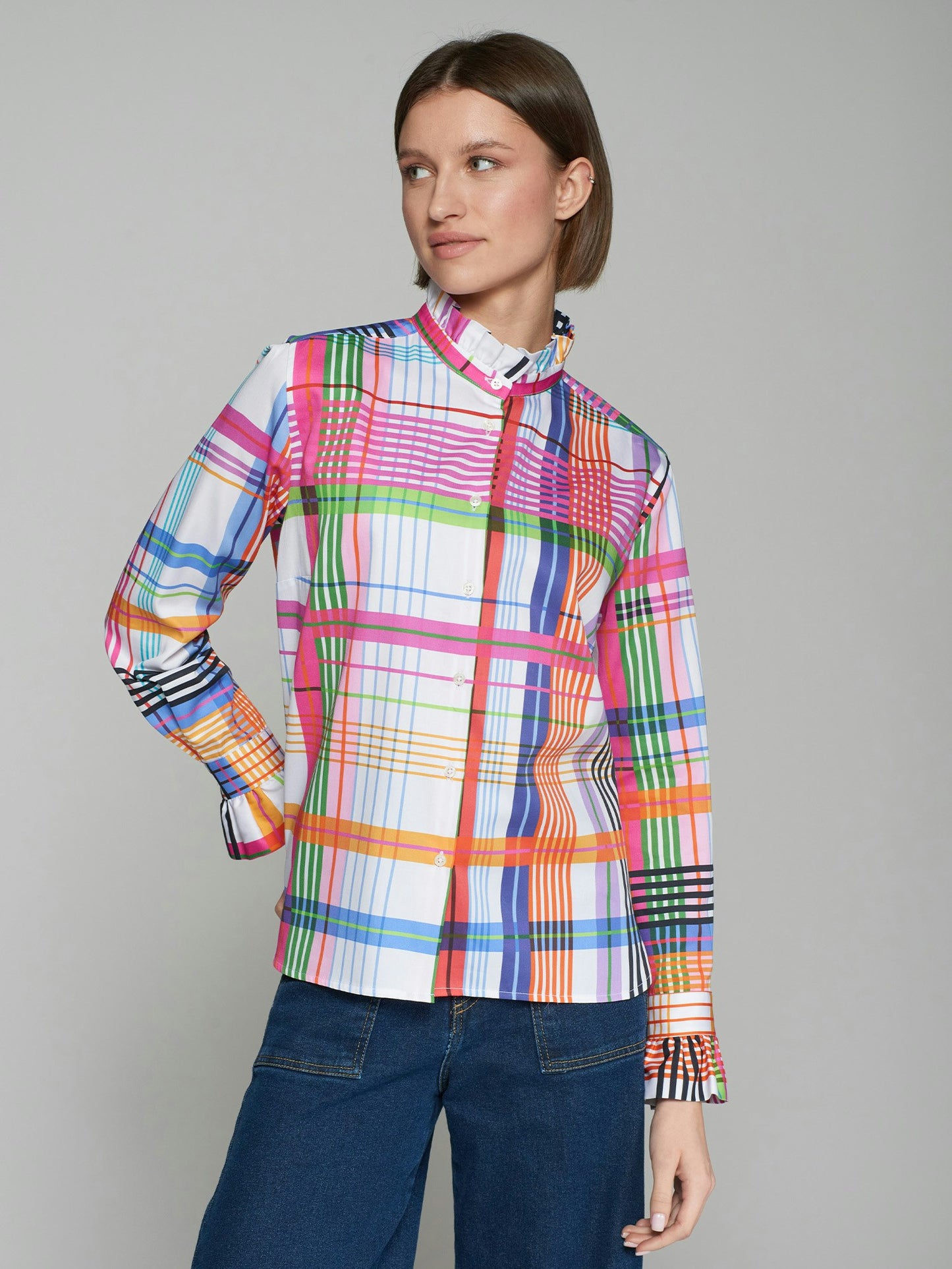 Smocked Long Sleeve Stripe Top