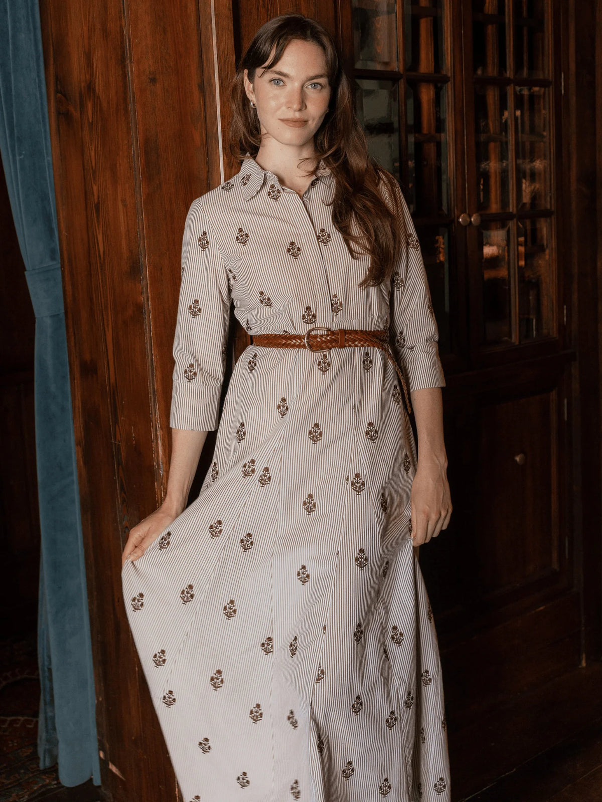 Alexa Brown Stripe Dress