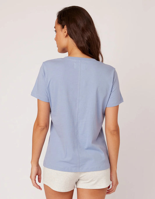 Charleston V Neck Tee River Blue