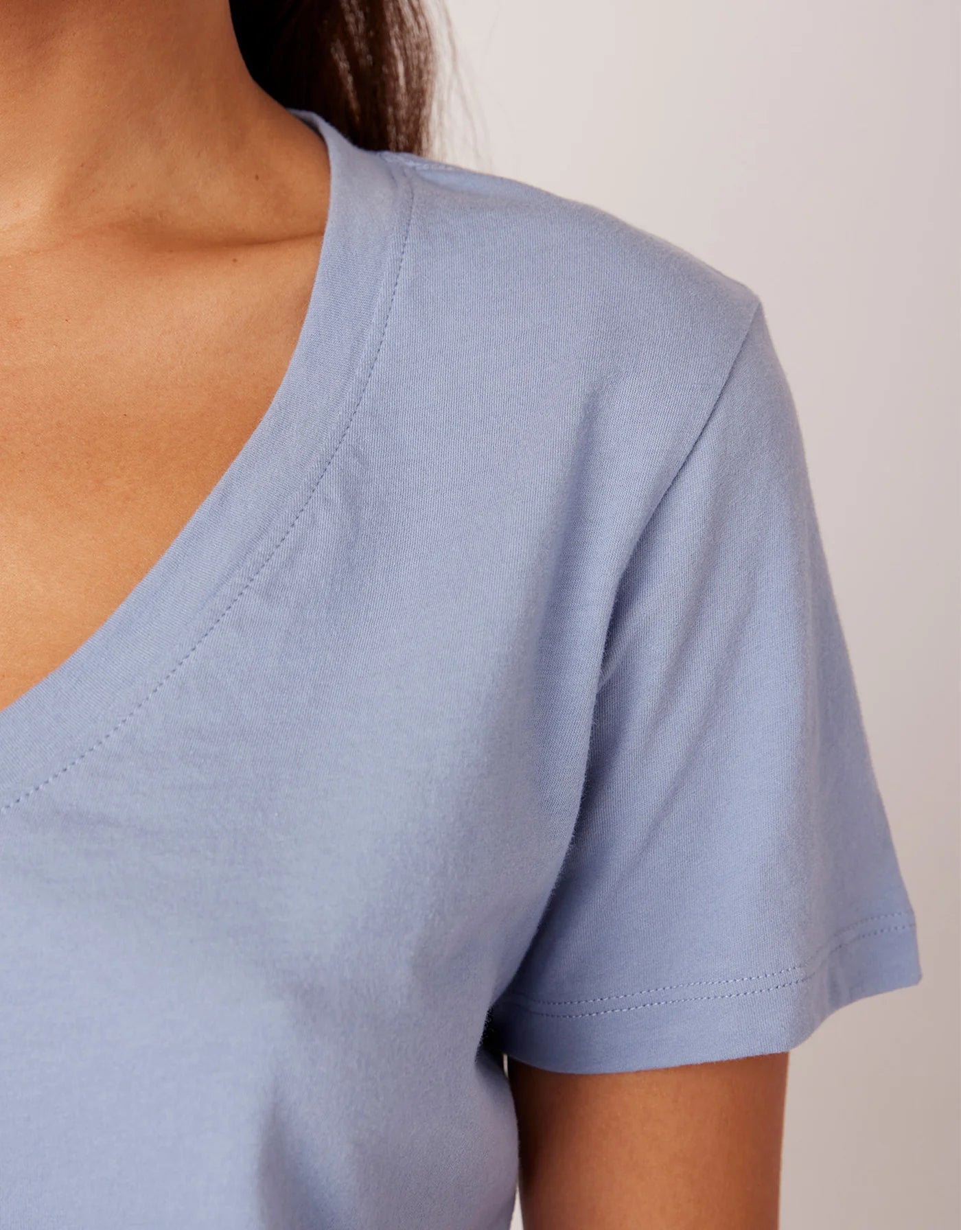 Charleston V Neck Tee River Blue