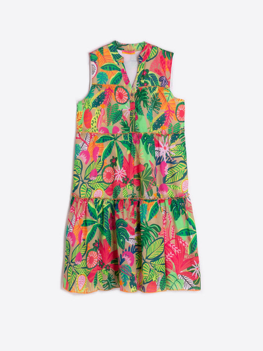 DRESS ISA TROPICAL PRINT VOILE
