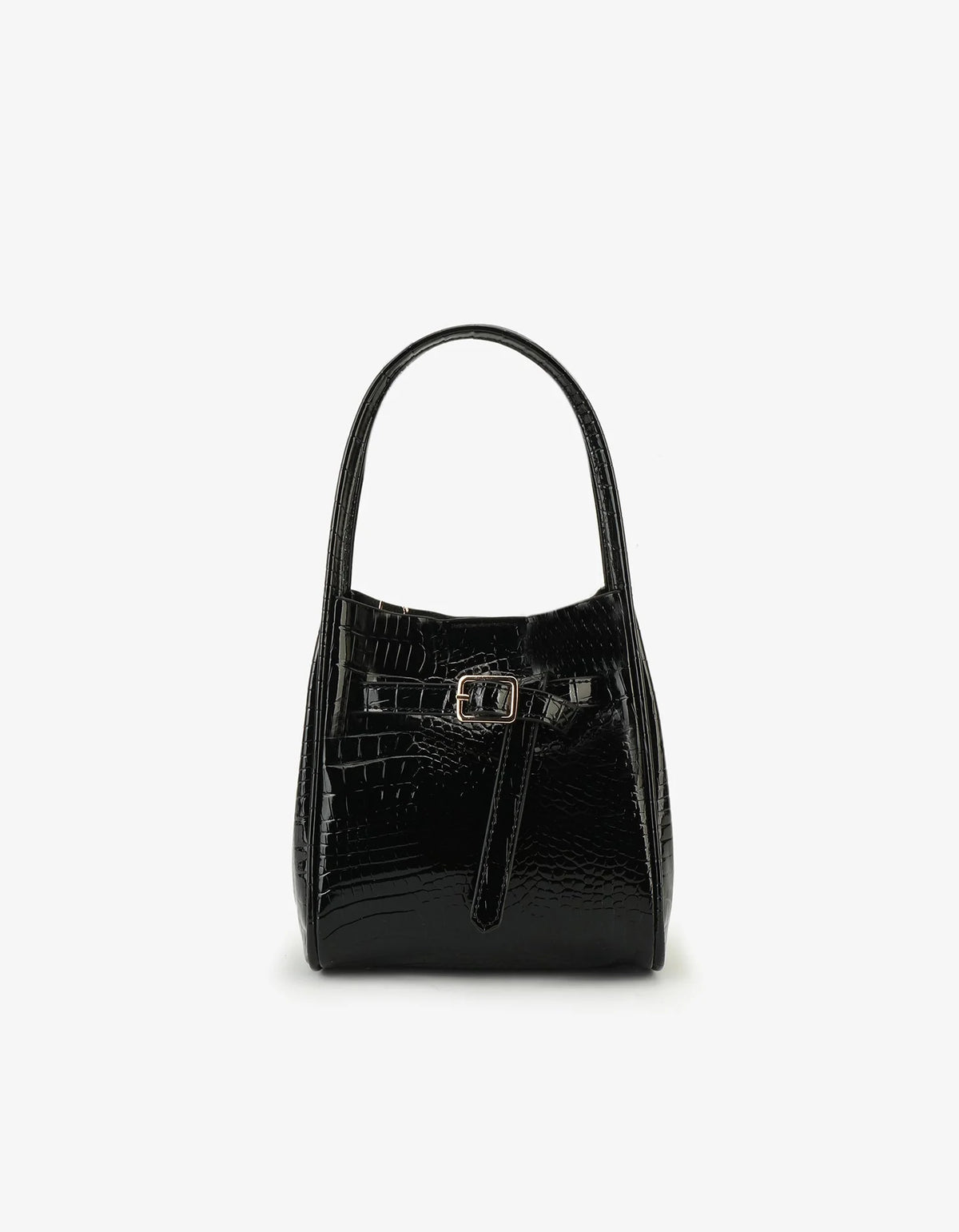 Croc Patent Black Hollace Bag