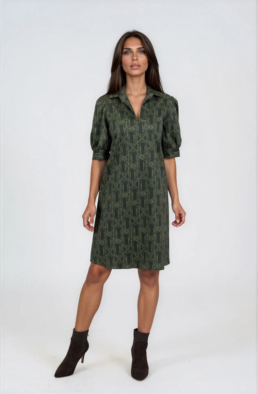 Olive Green Short Dress