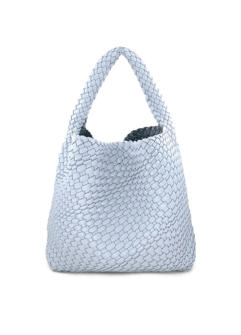 Sky Blue Woven Handbag