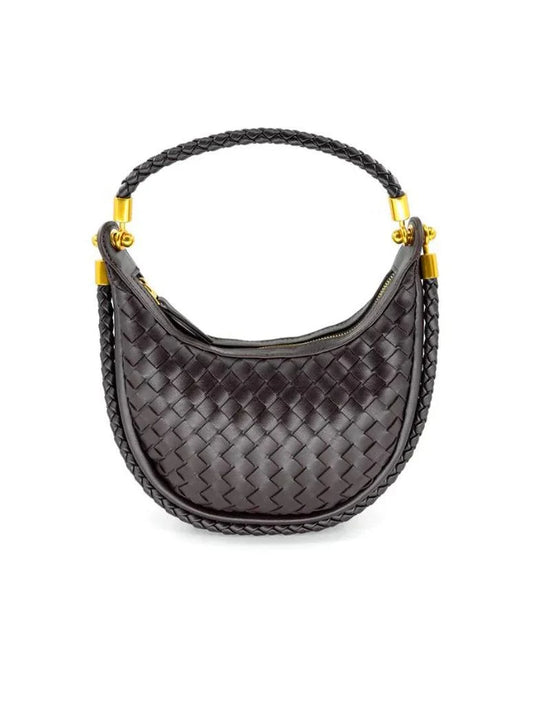 Chocolate woven handbag