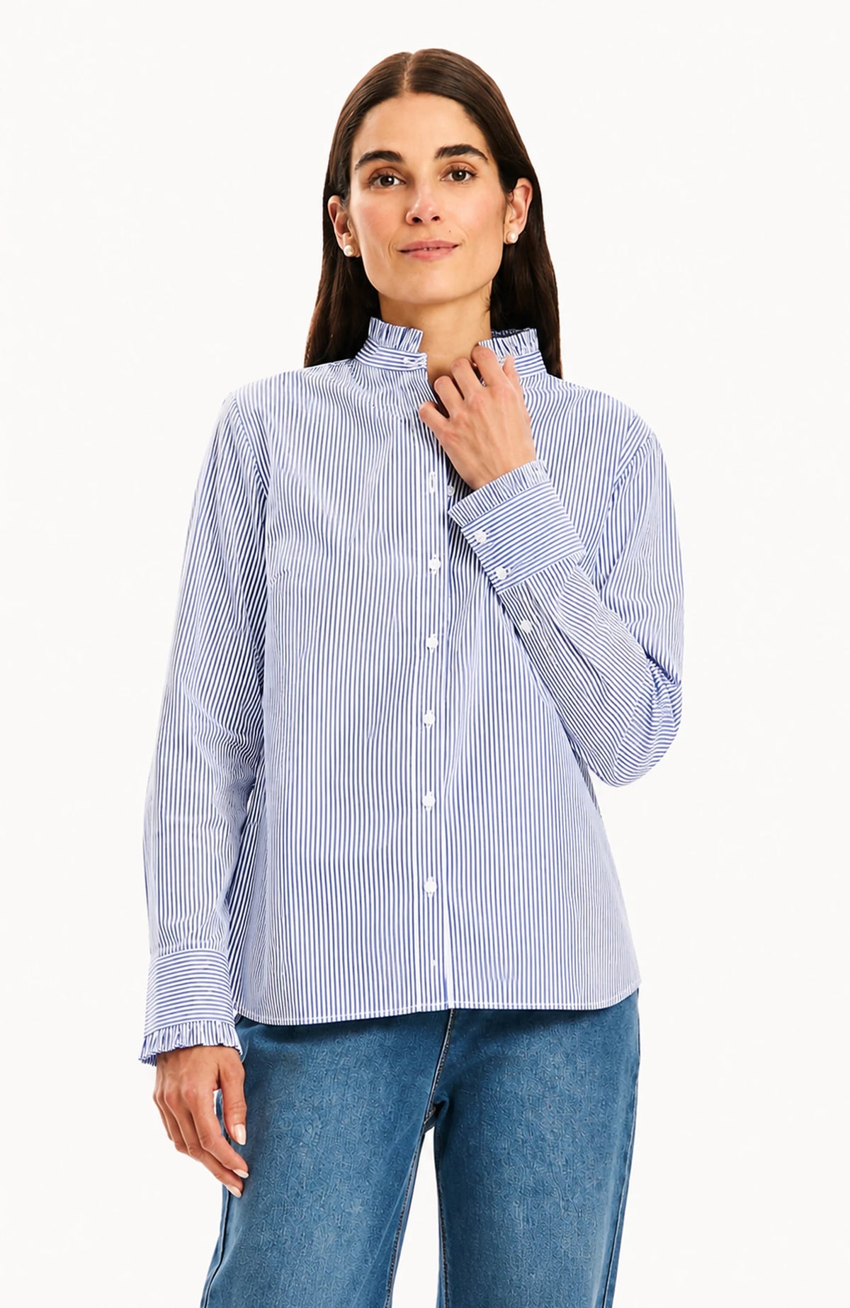 Ruffle Blouse Navy