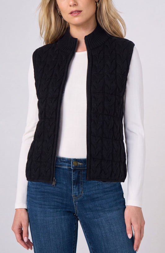 Black Reversible Quilted Vest