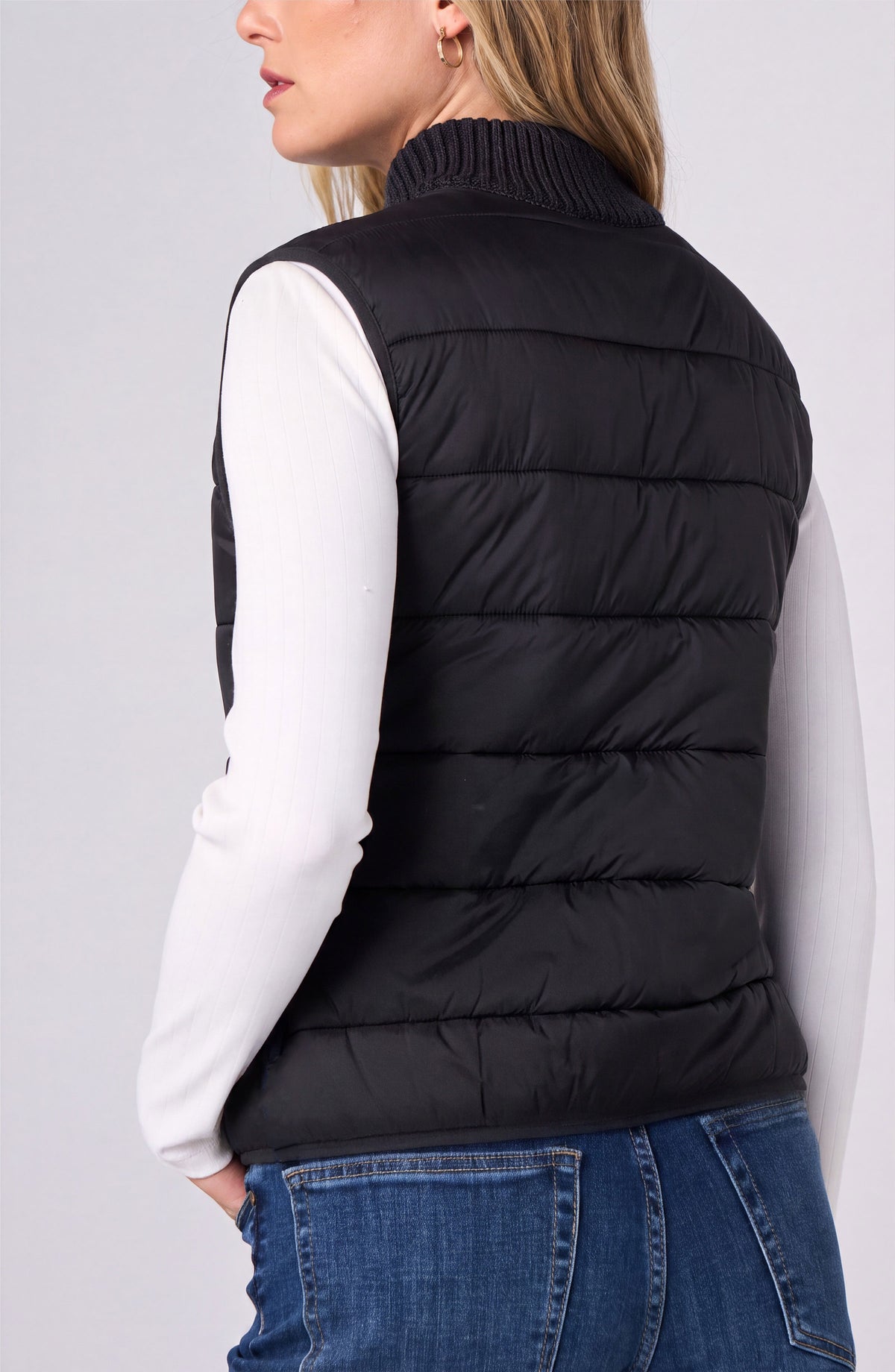 Black Reversible Quilted Vest