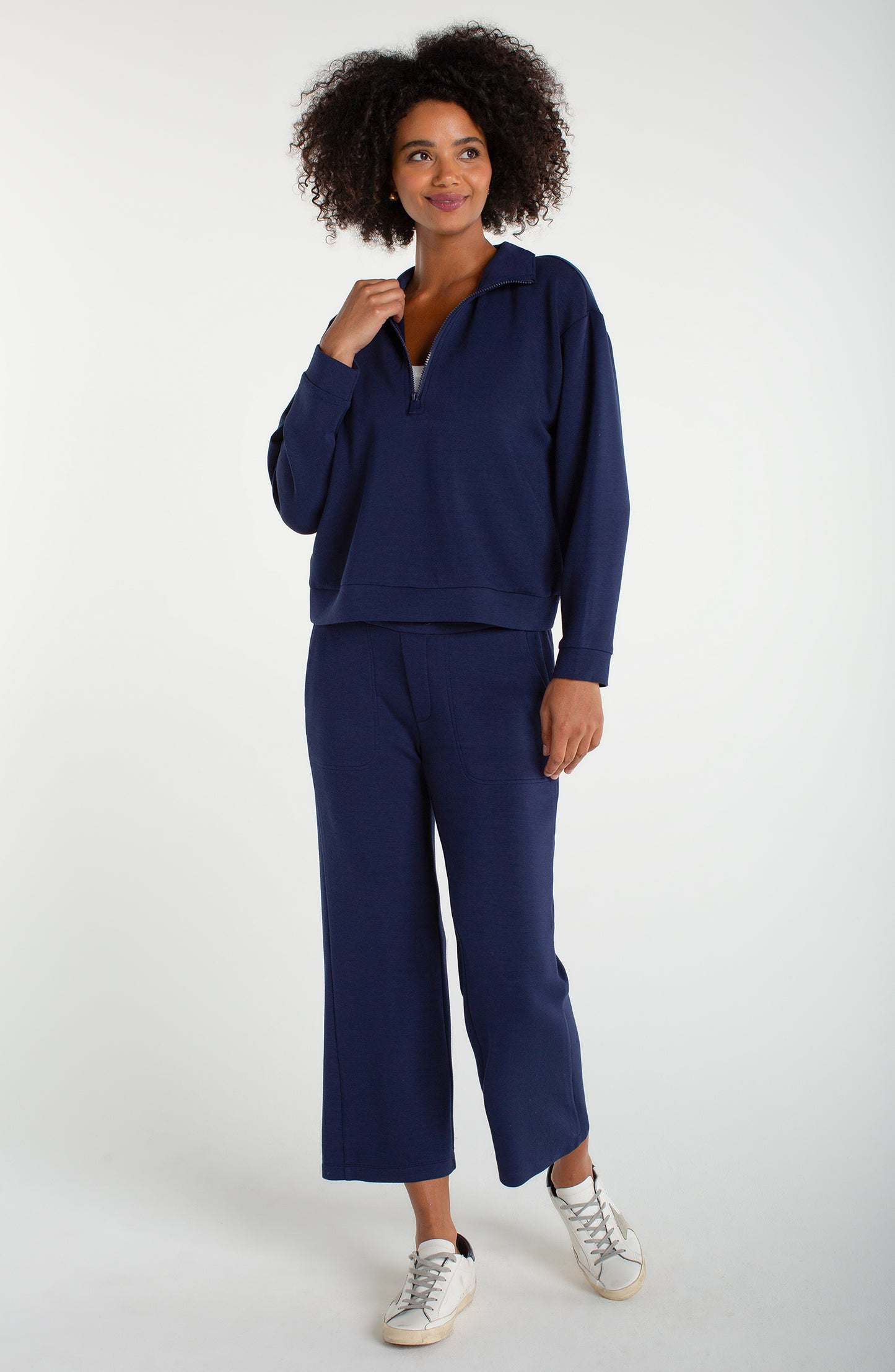 Midnight half zip popover